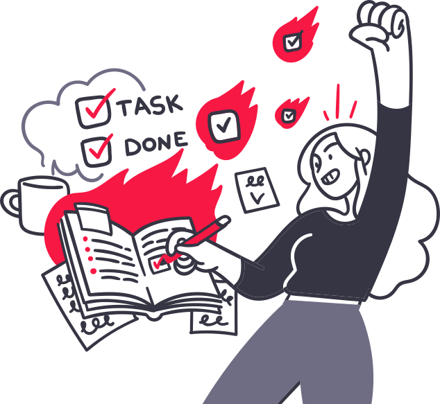 women completing tasks